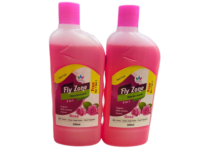 Fly Zone Disinfectant Hygiene Multi Surface Cleaner Rose 500ml
