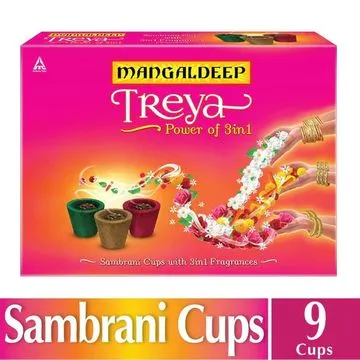 Mangaldeep Treya Power 3in1 Sambrani Cups