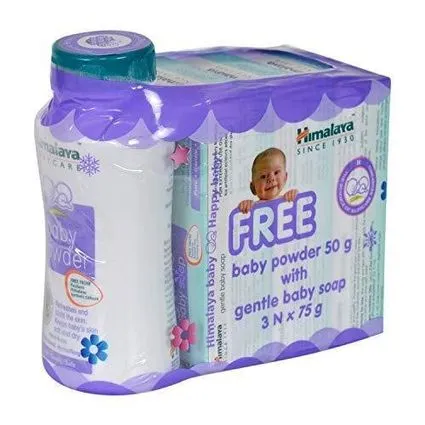 Himalaya Gentle Baby Soap Pack of 3 (Free 50gm Baby Powder)
