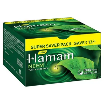 Hamam Neem Tulsi And Aloevera Soap Bar (Super Saver Pack of 4)