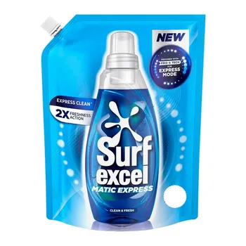 Surf Excel Matic Express Clean & Fresh Liquid Detergent 900 ml Pouch
