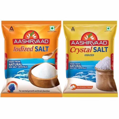 Aashirvaad Iodized Salt 1 Kg | Free Aashirvaad Iodized Crystal Salt 1 Kg