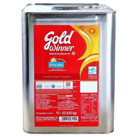 Gold Winner Sunflower Oil 15L Tin