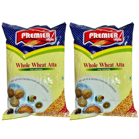 Premier Laxmi Whole Wheat Atta 1 Kg | Buy 1 Get 1 Free